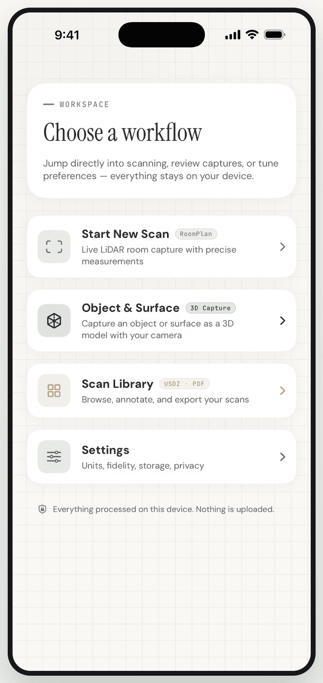 Home — rooms, objects and surfaces in one app